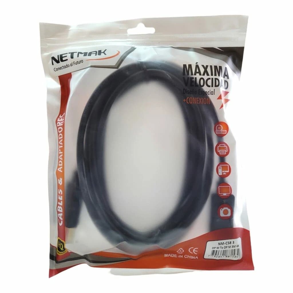 CABLE DISPLAY PORT M/M 3M NETMAK NM-C58 3