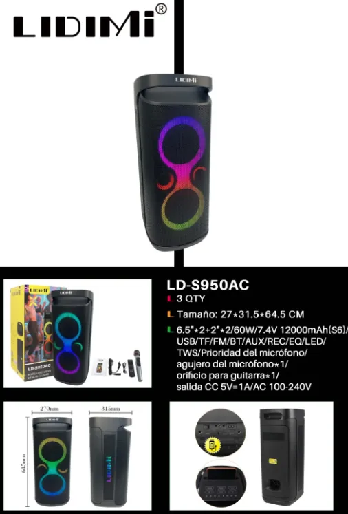 PARLANTE LIDIMI TORRE DE 120W LD-S950AC