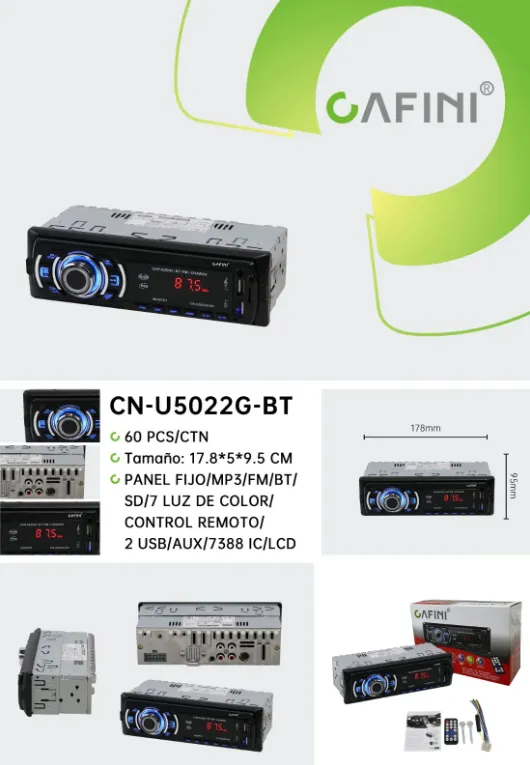 STEREO CON BT/TF/USB/SD/AUX CN-U5022G G-BT FIJO