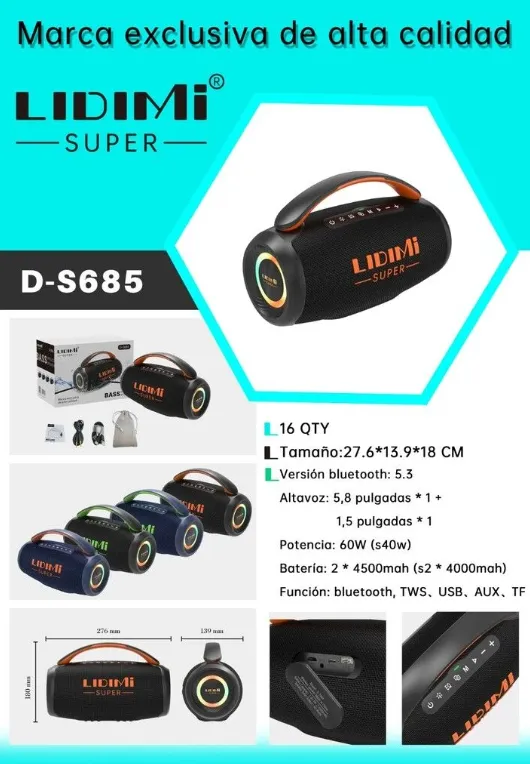 PARLANTE LIDIMI SUPER D-S685 60W