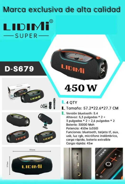 PARLANTE LIDIMI SUPER PREMIUN LIDIMI D-S679 450W