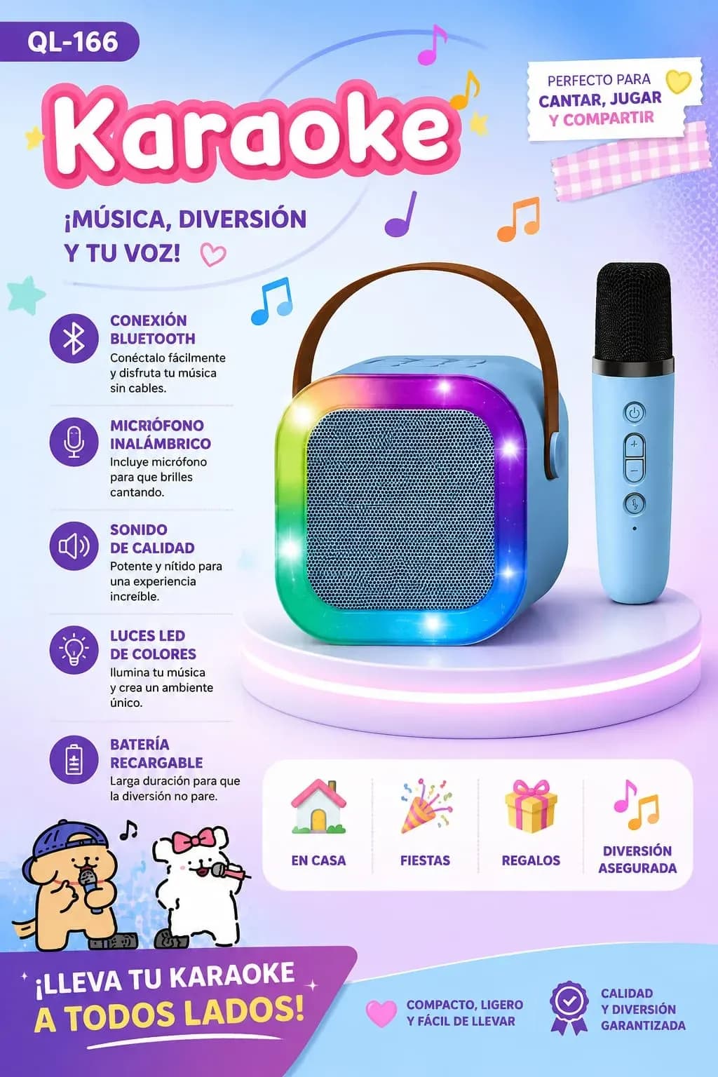 PARLANTE MINI C/MICROFONO DISEÑO QL-166