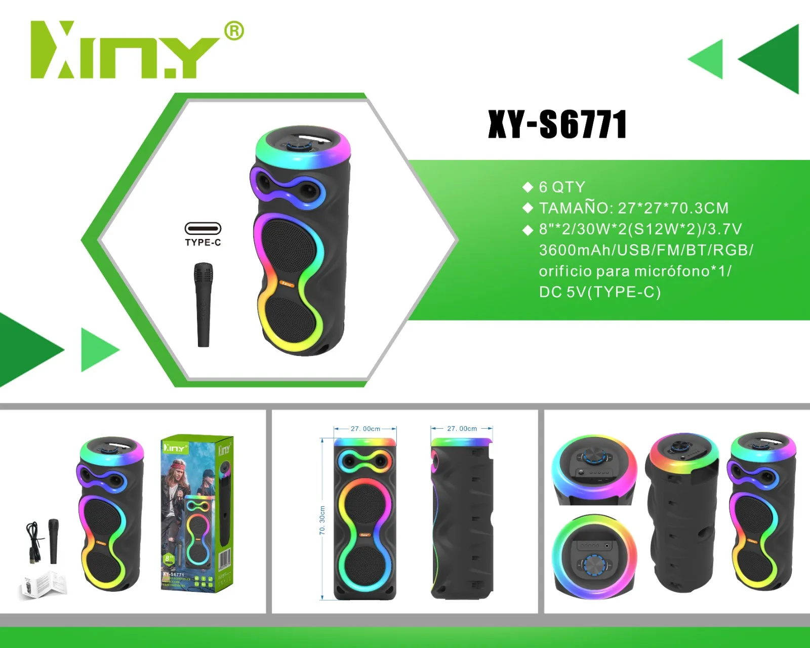 PARLANTE XINY XY-S6771 USB/TF/FM/BT // 26031IC04000192K
