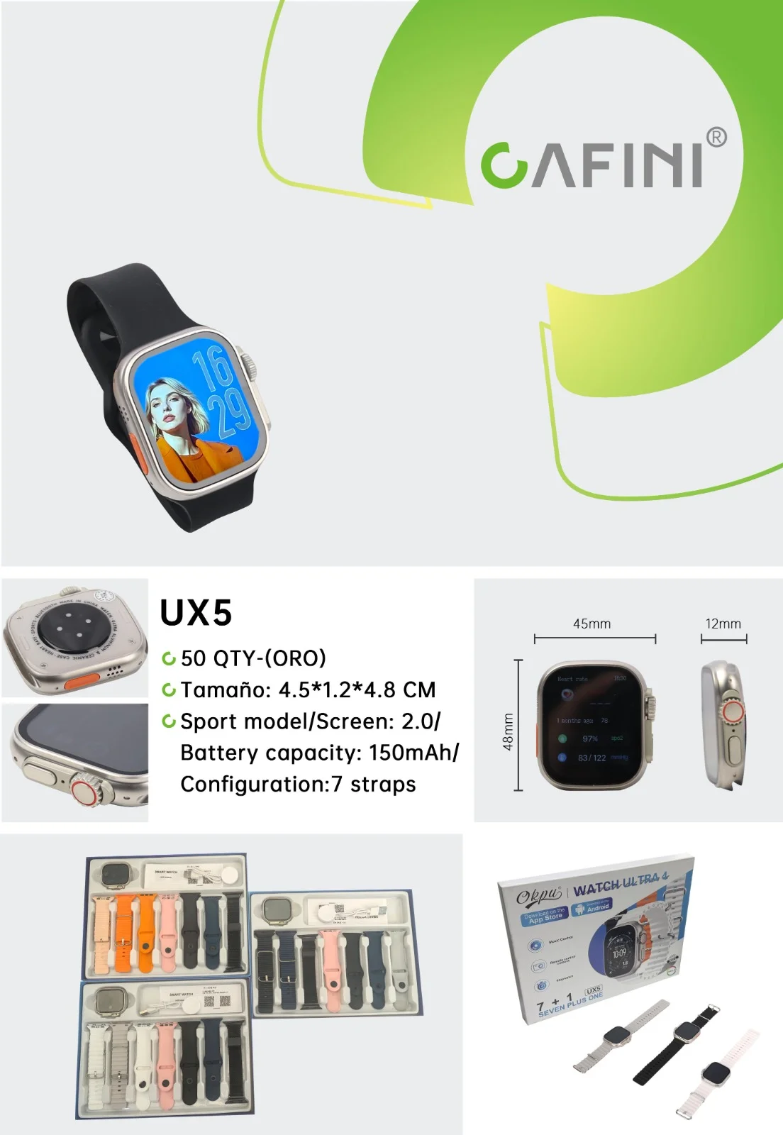 RELOJ SMART WACH ULTRA 4 UX5 AMOLED