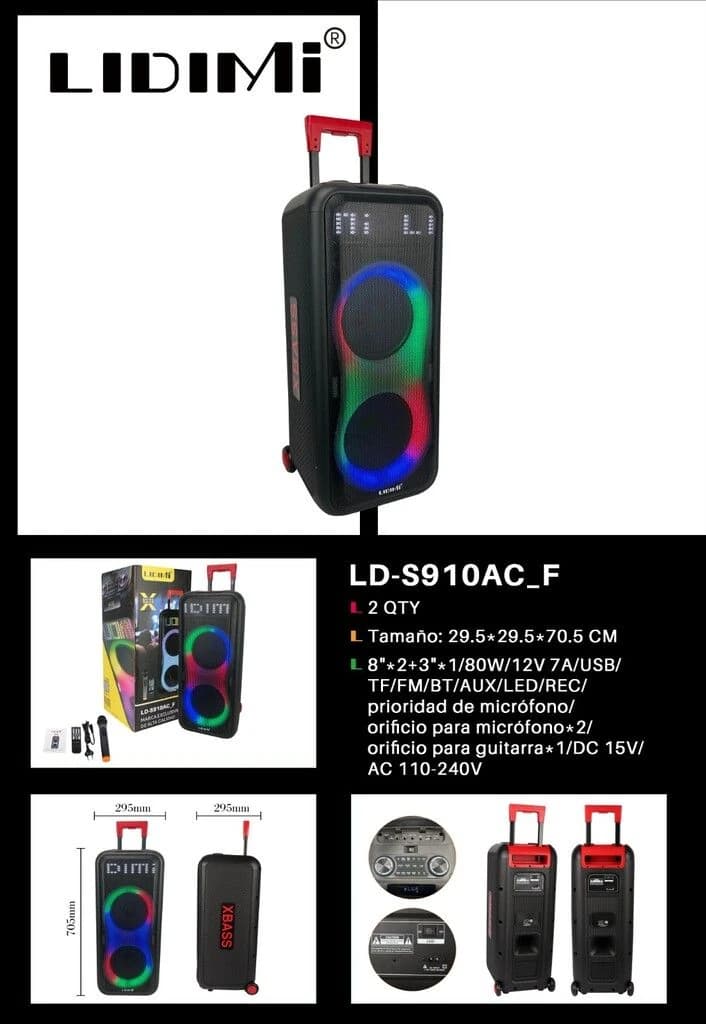 PARLANTE LIDIMI LD-S910AC-F FM-BT/TF/USB/AUX