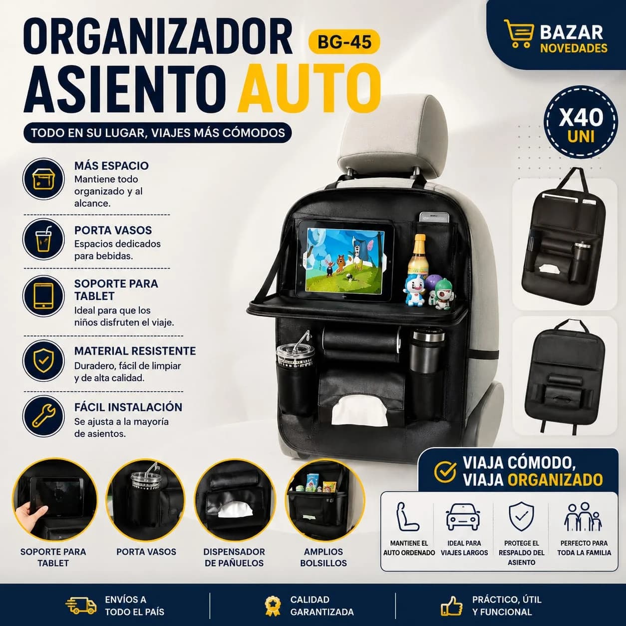 ORGANIZADOR DE ASIENTO AUTO BG-45