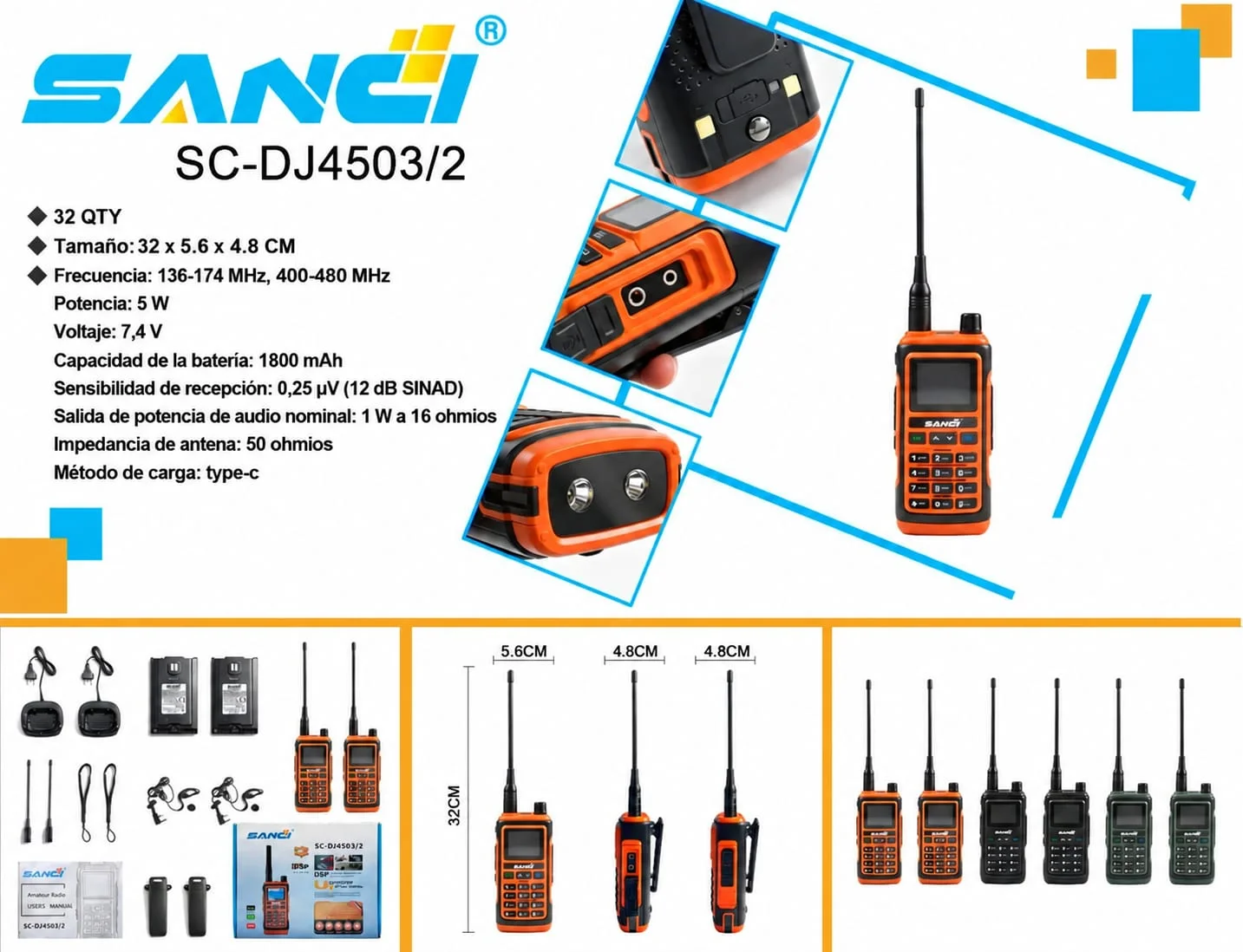INTERCOMUNICADOR WAKIE-TALKIE SC-DJ4503/2