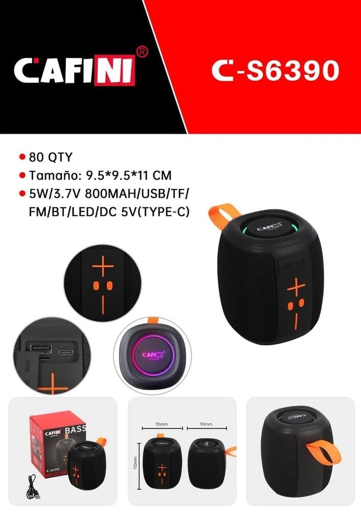 PARLANTE CAFINI C-S6390 5W USB,BT,FM