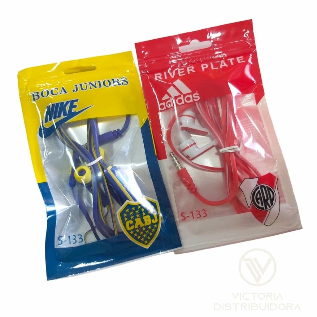 AURICULAR EQUIPO RIVER/BOCA C/ MANOS LIBRES BOLSA