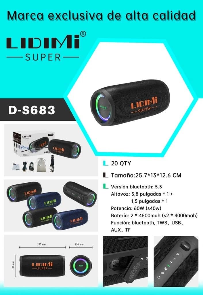 PARLANTE LIDIMI SUPER D-S683 60W