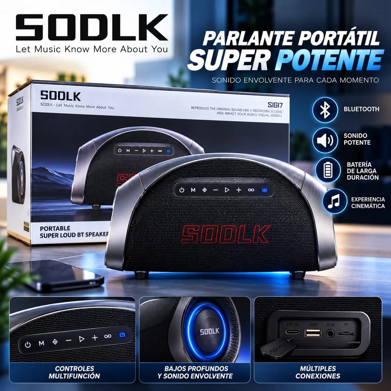 PARLANTE SODLK S1617 500W TIPO BAZOKA