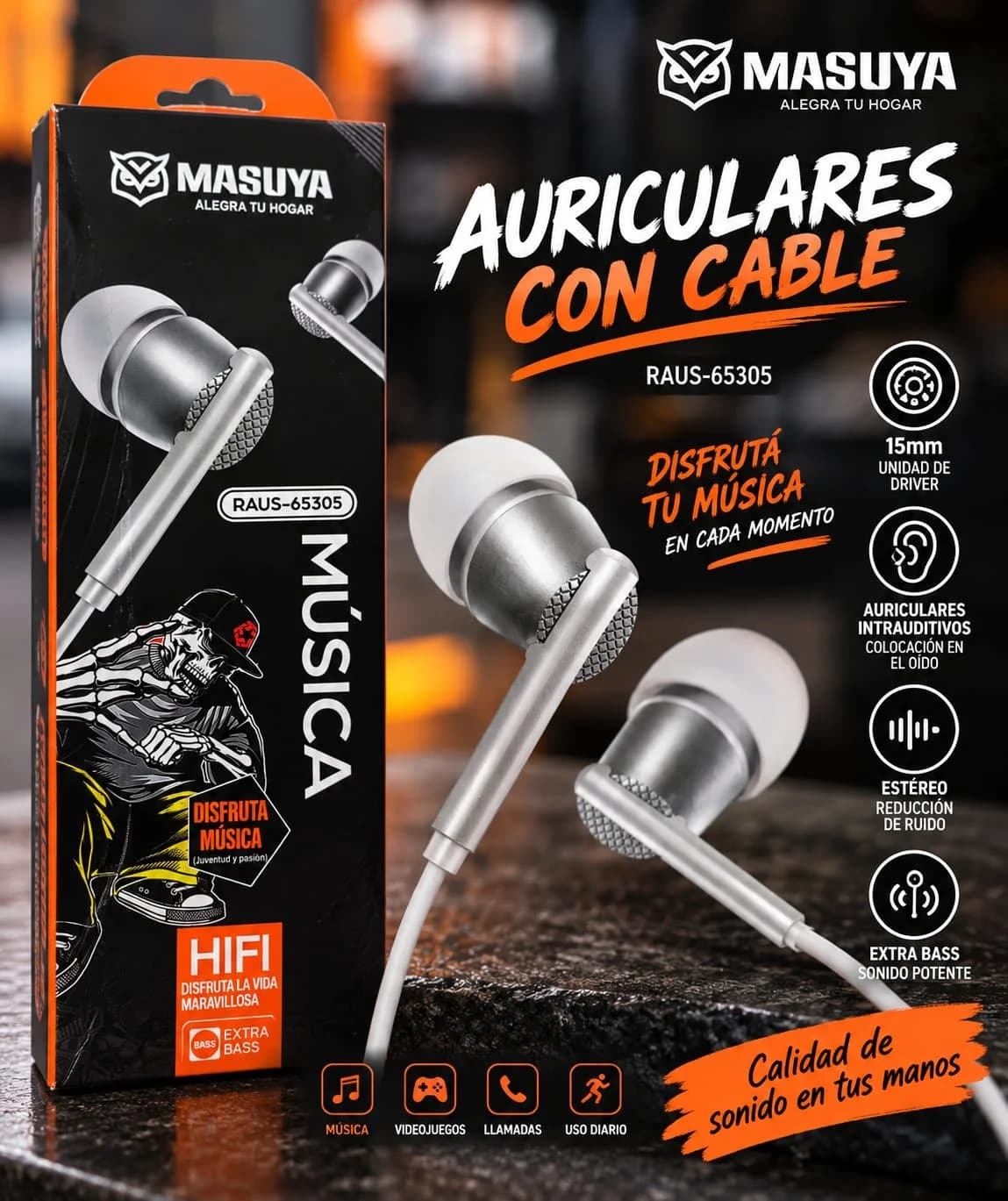 AURICULAR CABLE AUX RAUS-65305