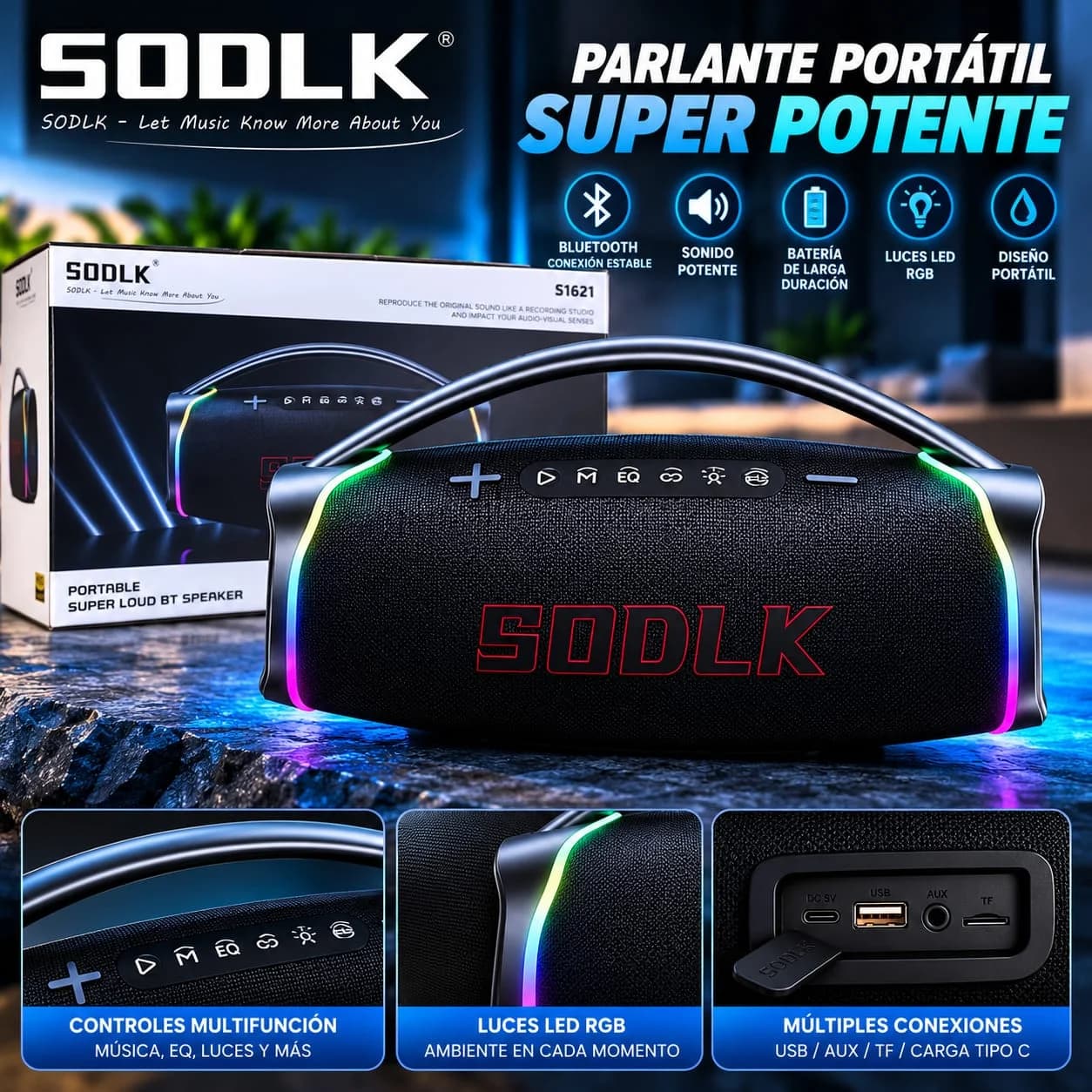 PARLANTE SODLK S1621 500W TIPO BAZOKA