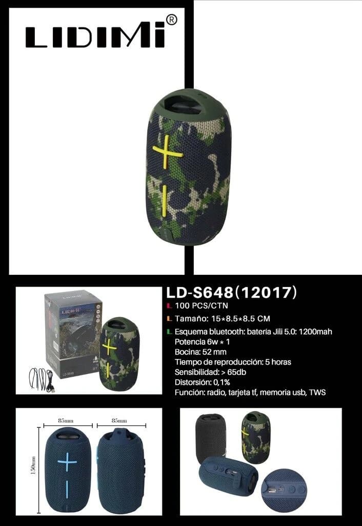 PARLANTE POTENCIADO LIDIMI LD-S648 10W FM/USB/TF/BT