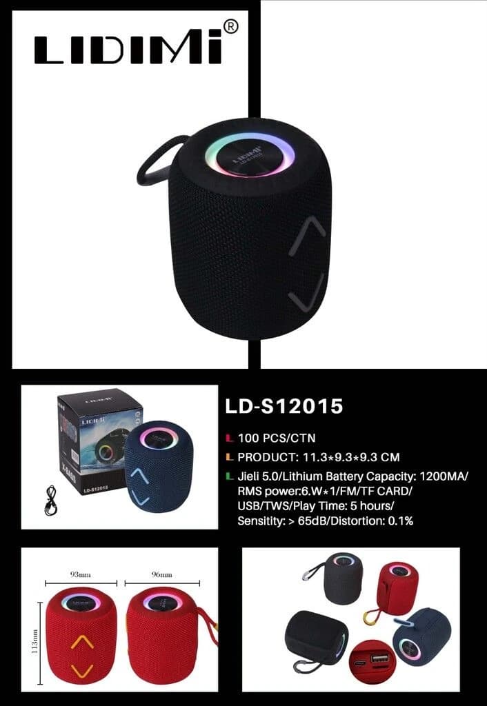 pARLANTE POTENCIADO LIDIMI parlante de 2'' 1x8w LD-S12015 bt/usb/tf/fm