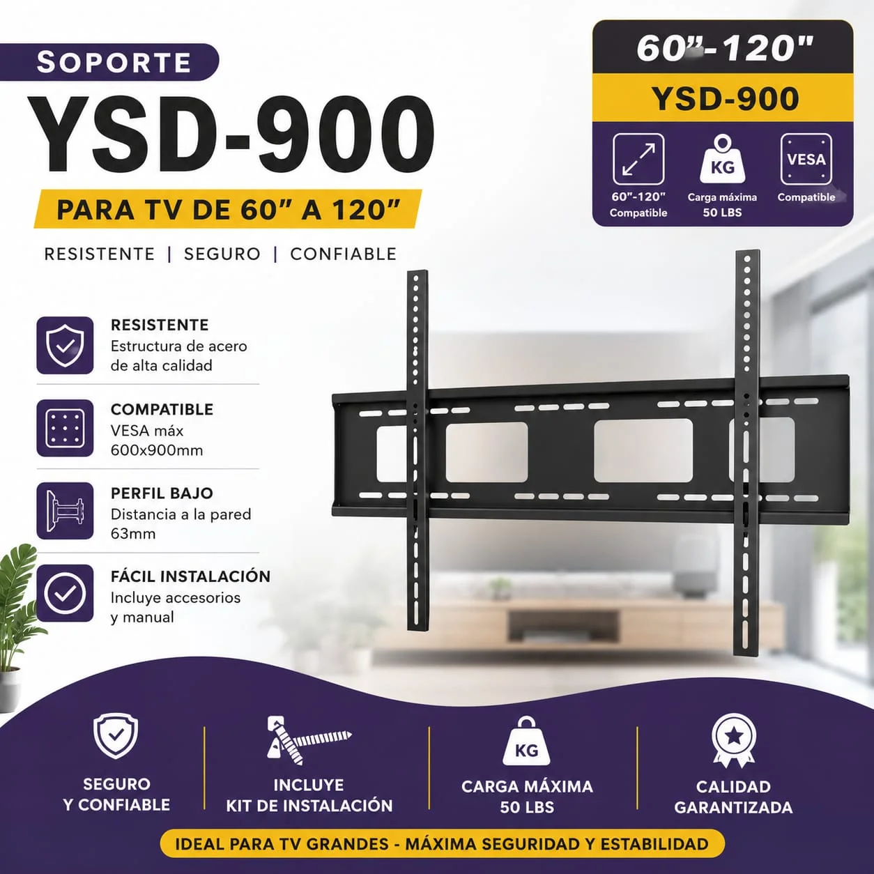 SOPORTE DE REFORSADO DE PRIMERA CALIDA DE 60 A 120 PGS. YSD-900