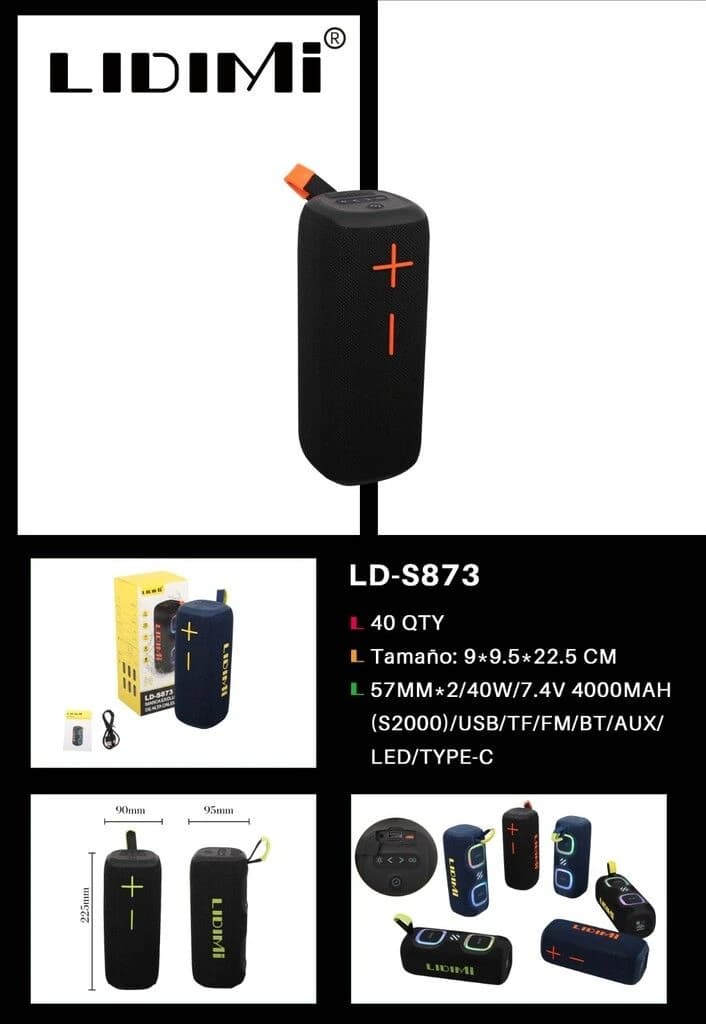 PARLANTE POTENCIADO LIDIMI LD-S873 40W Bateria 2*2000mah