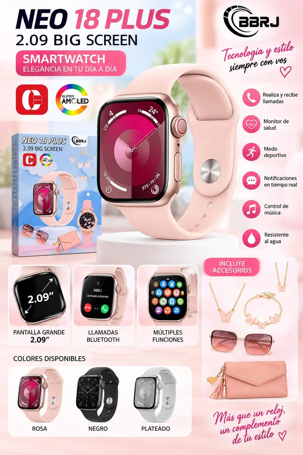 RELOJ + ACCESORIOS NEO 18 PLUS