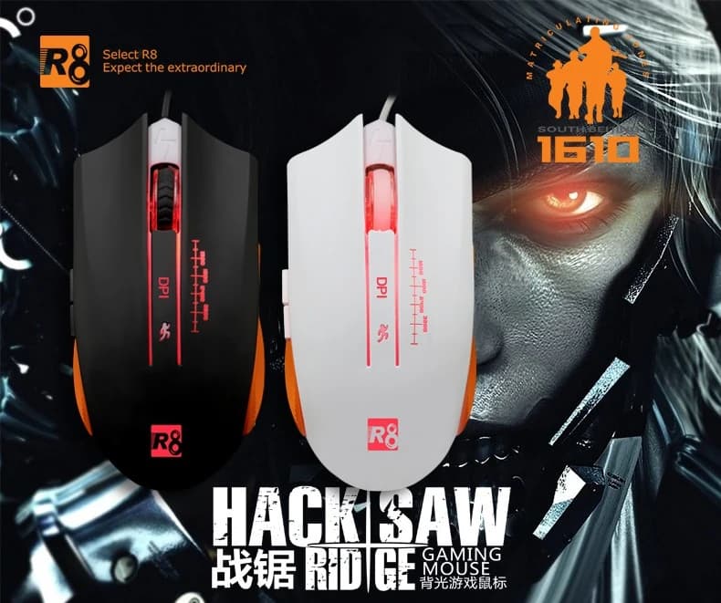 MOUSE GAMER 6 BOTONES LED R8 1610