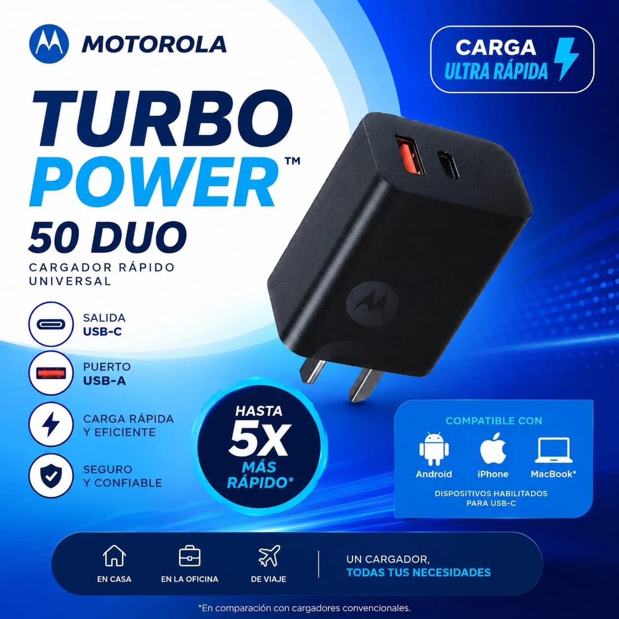 CABEZAL POWER TIP C + USB X50 5V/9V/12V