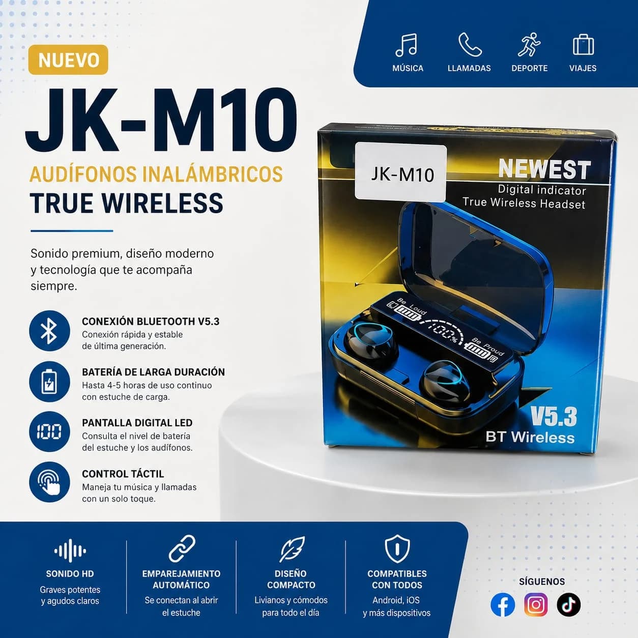 AURICULAR TWINS M10 BLUETOOTH (sin garantia)