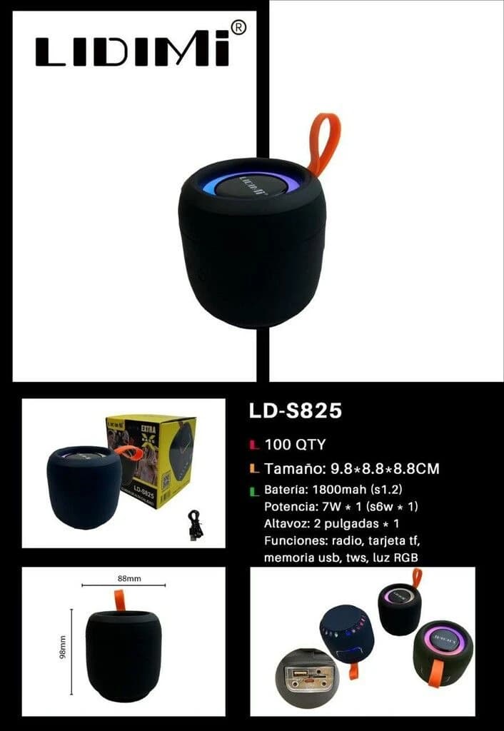 PARLANTE POTENCIADO LIDIMI LD-S825 2*2.5¨pulgadas 1x7W