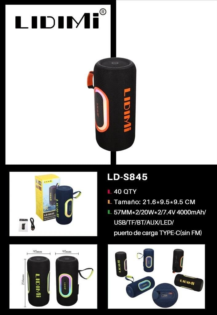 PARLANTE POTENCIADO LIDIMI LD-S845 57mm 40W POTENCIA REAL