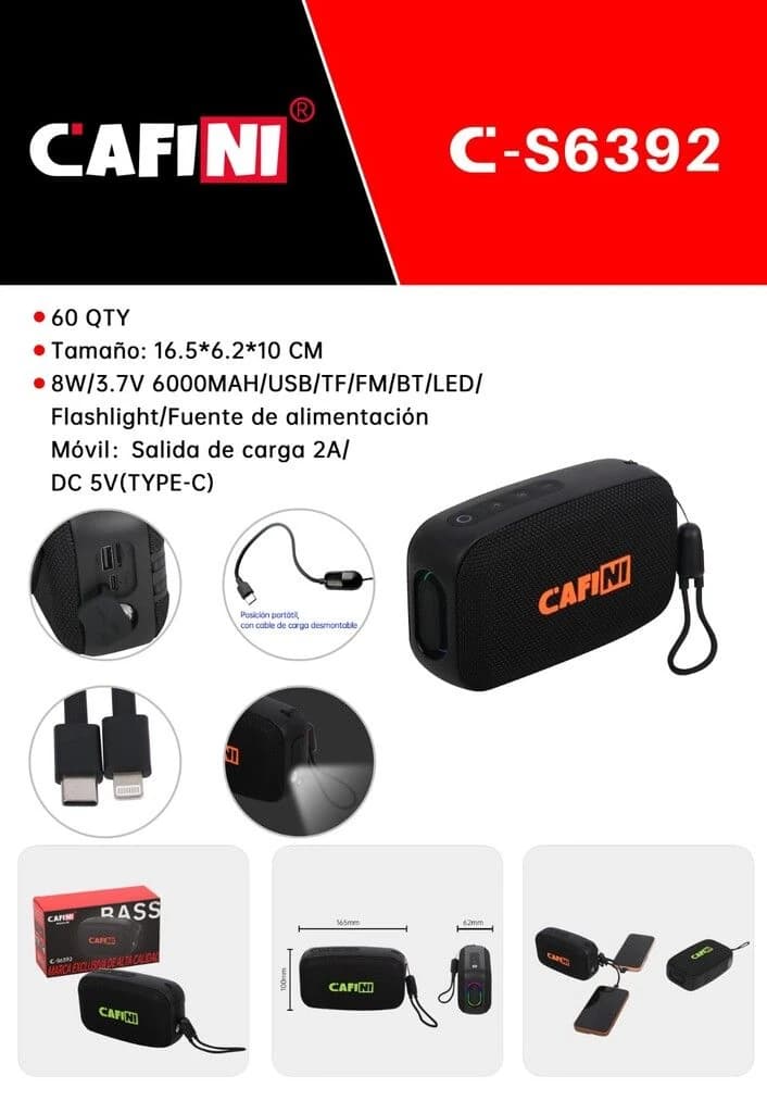 PARLANTE CAFINI C-S6392 FM,USB,BT 8W