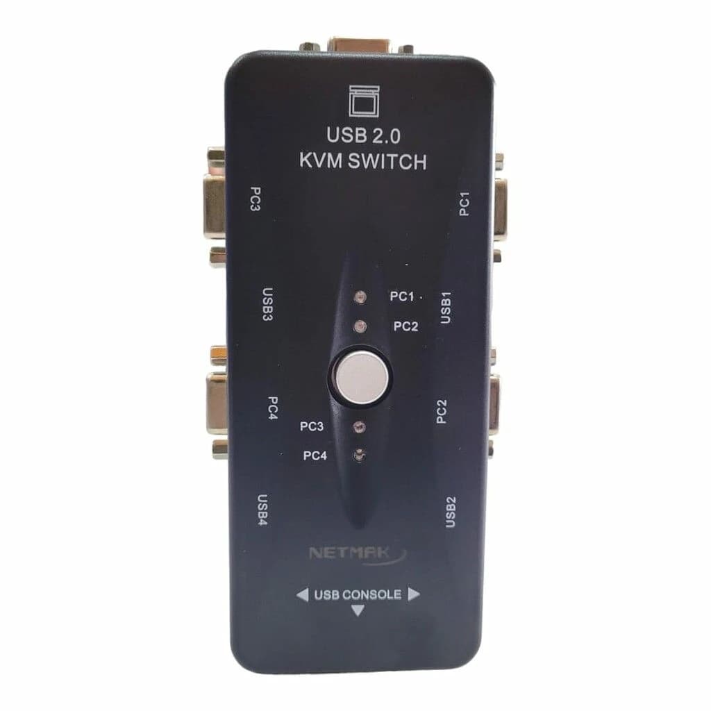 SWITCH KVM 4 PUERTO USB VGA NETMAK NM-KVM4