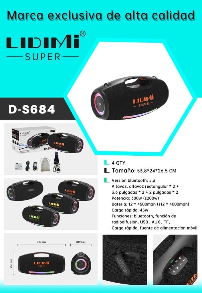 PARLANTE LIDIMI SUPER D-S684 300W